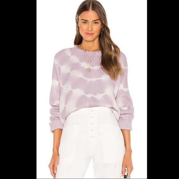 EVEREVE PISTOLA Eva cropped distressed tie dye pullover Medium - Picture 2 of 7